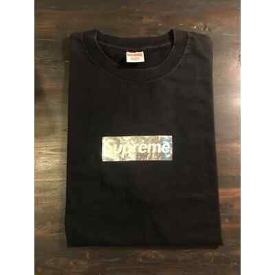 Supreme Silver on Black Hologram Box Logo Tee | eBay