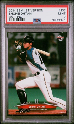 2014 BBM 1st Version Shohei Ohtani #137 Batting PSA 9. Popular card