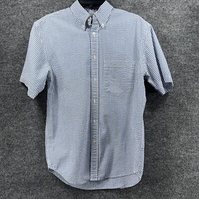 Arrow USA 1851 Shirt Men's S Blue White Casual Button Down Collared Striped