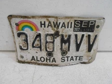 Hawaii Motorcycle License Plate Aloha State September 2022 Honolulu City 348 MVV