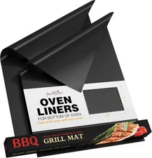 Oven Bottom Liners 2 Pack Large Non-Stick Heavy Duty Mats BPA Free