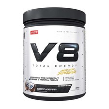 VAST V8 TOTAL ENERGY 20 porzioni Coco Berry MHD 02/2026 potenziatore pre-allenamento