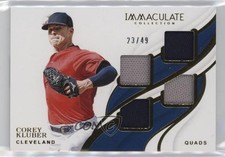 2019 Panini Immaculate Immaculate Quads 23/49 Corey Kluber #IQ-CK ht1