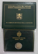 moneta vaticano 2 euro blister fdc 2005 commemorativa giornata gioventù