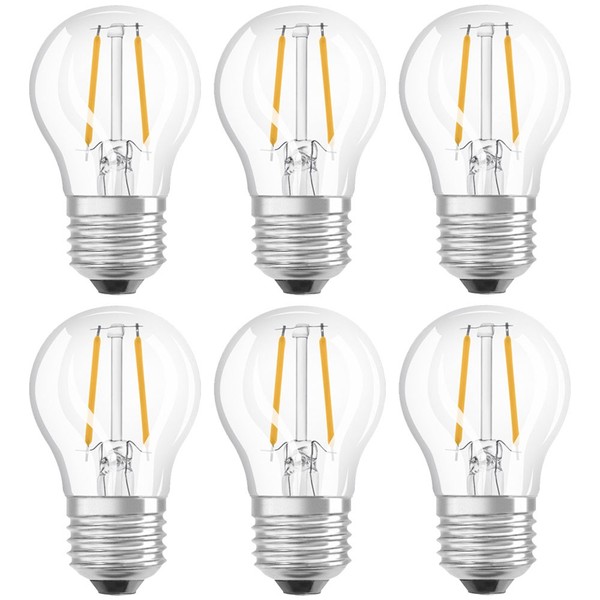 6 X Osram Led Filament P45 Tropfen 2,5W = 25W E27 Klar 250Lm Neutralweiß 4000K-image
