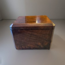 Antique Mahogany Georgian English Single Compartment Tea Caddy.
