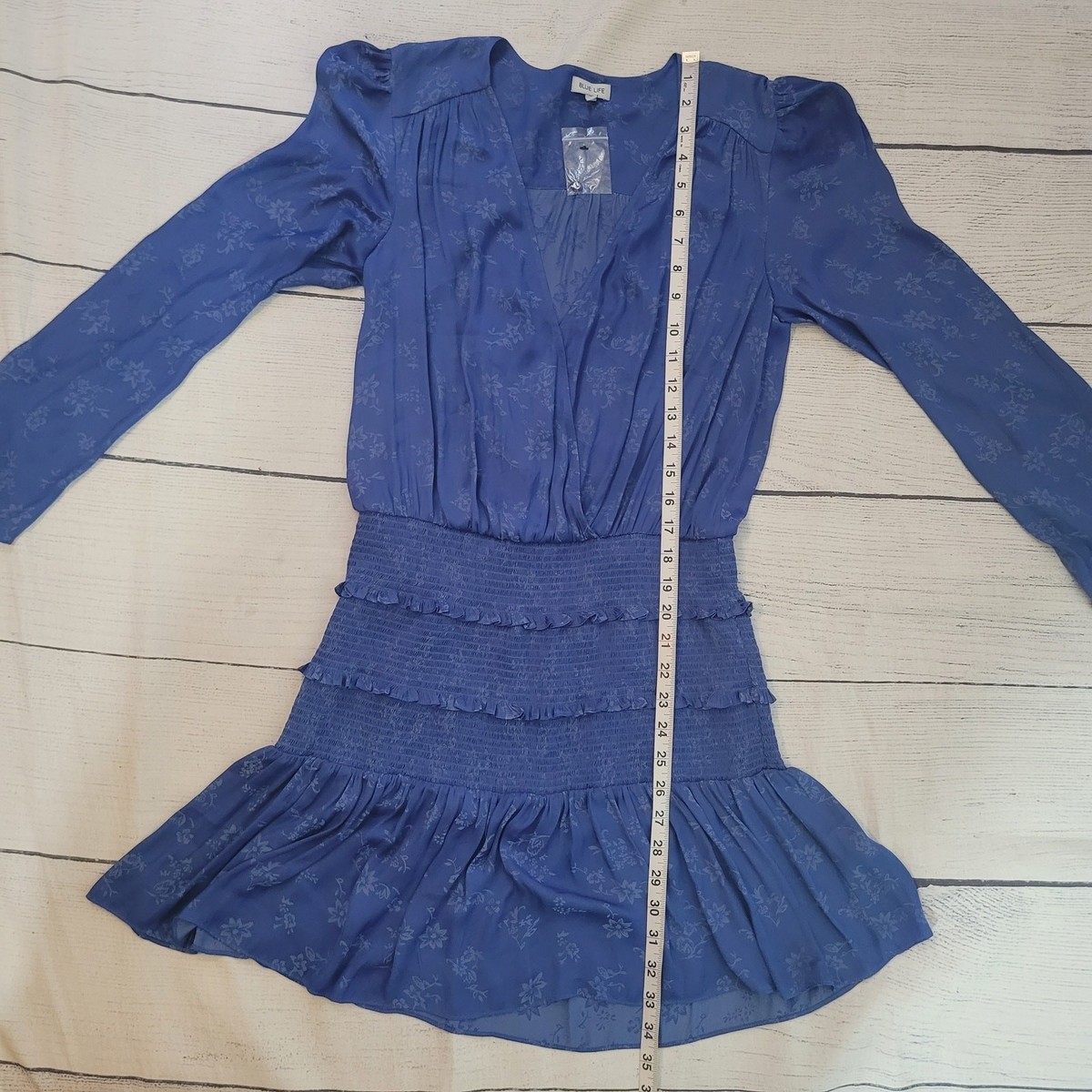 Blue Life Size M Clyde Dress Ultramarine Blue Floral Long Sleeve Mini Dress | eBay Blue Life Size M Clyde Dress Ultramarine Blue Floral Long Sleeve Mini Dress | eBay