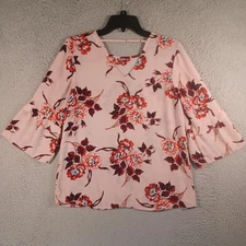 Nordstrom Rack DR2 Womens Floral Top Size Small V-Neck Flowers Classic Elegant