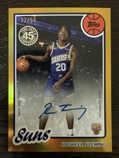 2025-26 Rasheer Fleming Topps 1980-81 Gold Auto SP /50 Rookie 45th Suns Phoenix