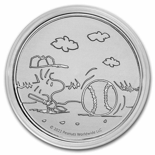 Peanuts® Baseball - Woodstock at Bat 1 oz Silver Round - Bild 3 von 5