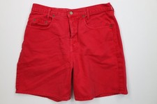 Vintage 90s Guess Womens 3 Distressed Spell Out Button Fly Denim Jean Shorts USA