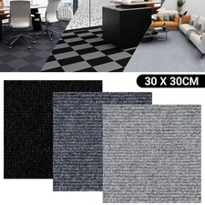 Self Adhesive Carpet Floor Tiles 1-100PCS 12" x 12" Peel & Stick DIY Flooring