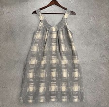 Marc by Marc Jacobs Silk Dress Womens S Gray Cream Abstract Tent Shift Pockets