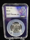 1949 25C Washington Quarter NGC MS64 Purple Core