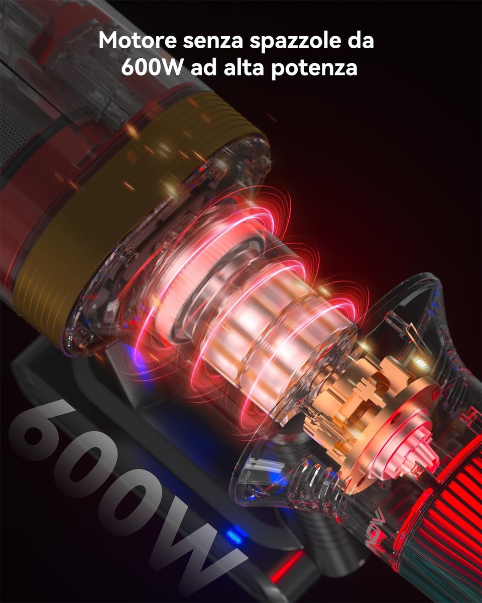 Aonus Spazzola Mini Elettrica Per Aspirapolvere - Compatibile Con A9, A9S, A9Pro, A9Max, A7, Colore Rosso