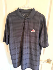Antia Men's XL Gray Striped Short Sleeve Polo Coors Light Embroidered Logo