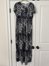 Leopard Print Maxi Dress Long size Large Llr Maria