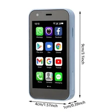 Mini 3G Smartphone 3in WiFi 2GB+16GB Slim HD Camera Dual SIM Cell Phone Blue