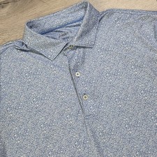 Johnnie-O Polo Shirt Men's Size XL Blue Floral Print Golf