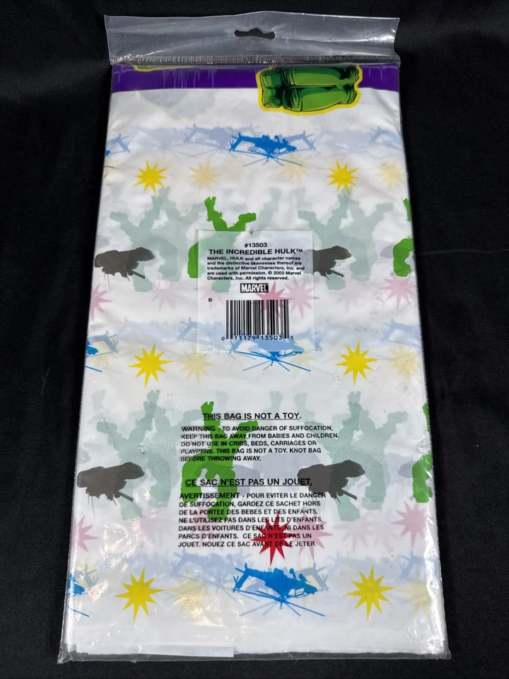 ✨Mantel de plástico Hulk 2003 vintage *NUEVO SELLADO* 54”x 84” fiesta✨ Foto 3 de 4