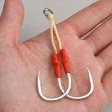 10pairs Jigging Double Assist Hook Metal Jigging Saltwater Hooks 14#-24#