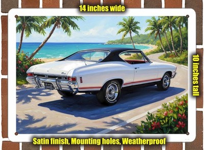 Metal Sign - 1968 Chevrolet Chevelle SS 5 Oil Painting - 14x10