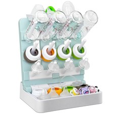 Baby Bottle Drying Rack Vertical Countertop Holds 12 Cup Space Blue White