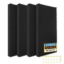 4 Pack Acoustic Panels,48''X24''X2'' Egg Crate Foam Soundproof Wall Panels,Hi...