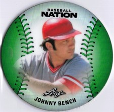 2026 Leaf Baseball Nation Johnny Bench (20/25) Disc Prismatic Green Refractor