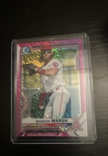2021 Bowman - Chrome Prospects Brandon Marsh #BCP-112 Fuchsia Shimmer Refractor
