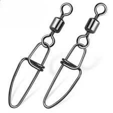 50~100Pcs Fishing Swivels with Snap Saltwater Fishing Tackle Interlock Swivels