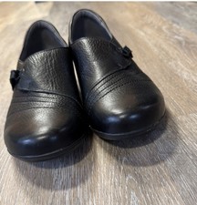 Dansko Franny Black Leather Comfort Slip On Shoes Women  s EU 39 US 8.5-9