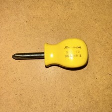 Snap-on Stubby Ssdp22 Yellow Handle 2 Phillips Screwdriver Used