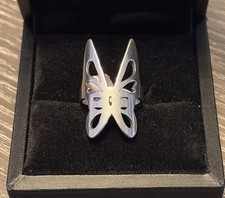 New Butterfly Ring Size M.5 (7) Hypoallergenic Stainless Steel Gift Idea in bag