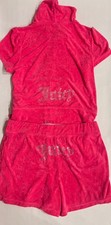 Juicy Couture Bling Terry Tracksuit Hoodie  Shorts Set Watermelon Pink XL NWT