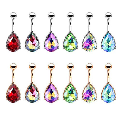 Bauchnabelpiercing Banane Piercing Stecker Vintage Zirkonia Kristall Tropfen