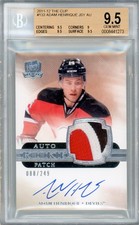 2011-12 The Cup Adam Henrique RC Rookie Autograph Patch (3xColor) BGS 9.5