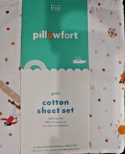Twin Cotton Kids' 3 Piece Sheet Set Pals - Twin - Pillowfort, Fitted/Flat/Pillow