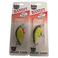 Bandit Lure Crankbait 100 Series Fishing Chartreuse BLACK Shad NEW LOT OF 2