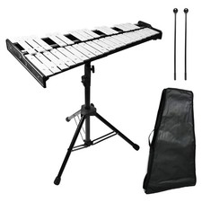 32 Note Glockenspiel Xylophone Bell Kit Adjustable Stand Bag