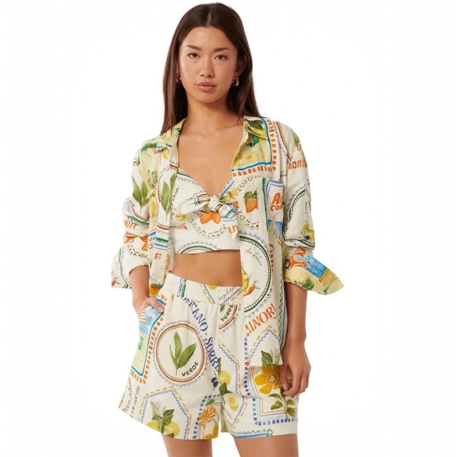 FOREVER NEW Amalfi Postcards Linen Blend Shorts Size 10 #39045
Opens in a new window or tab