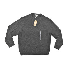 Dockers Comfort Touch V-Neck Sweater Men's XXL Charcoal Grey Knit NWT