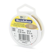 19 Strand Stainless Steel Bead Stringing Wire, .018 in / 0.46 mm, Bronze, 30 ...