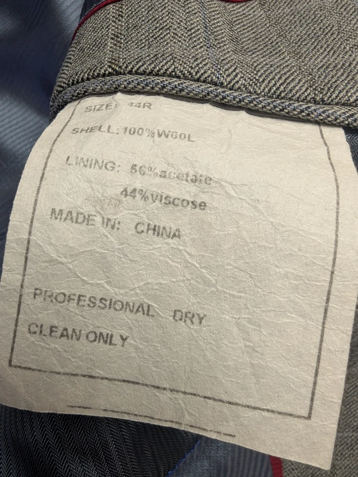 Chaqueta Pendleton Para Hombre Talla 44R Espiga Cuadros Gris Lana Blazer Abrigo Deportivo Foto 4 de 4