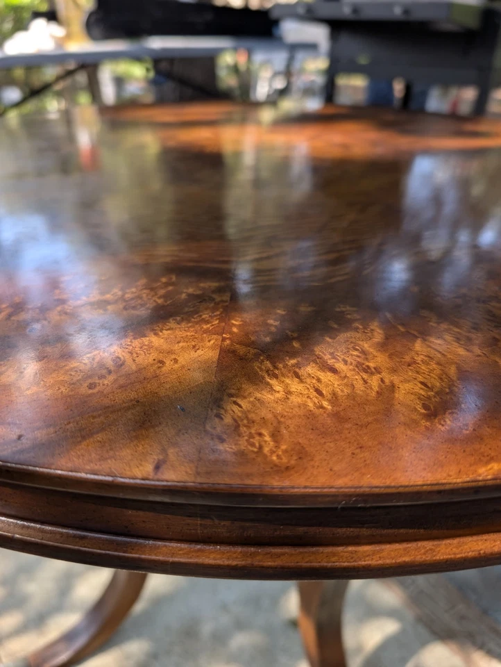 Vintage Century Furniture Walnut Lamp Table Sable Sunburst - Image 3 of 4