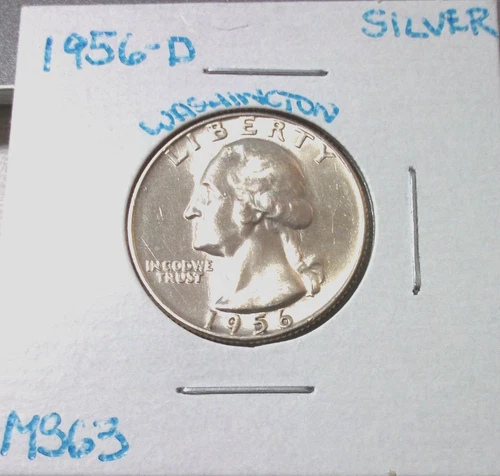 1956 DENVER SILVER WASHINGTON QUARTER IN UNCIRCULATED MINT STATE CONDITION