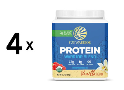 4 x Sunwarrior Warrior Blend Organic (375g) Vanilla (63,30 EUR/kg)