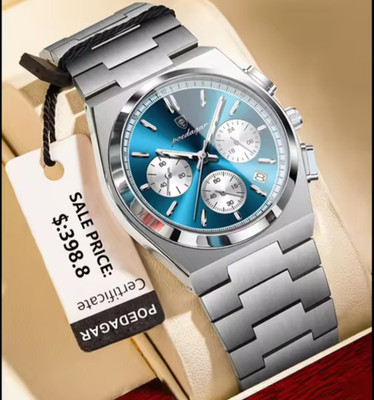 Herrenuhren Quarzuhren Armbanduhren Silber Blau Datum Stahl Luxus Uhren Batterie