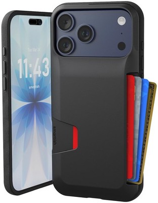 iPhone 17 Pro Max Wallet Case Slim Protective Credit Card Holder Black Smartish