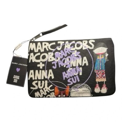 Marc Jacobs Anna Sui Black Whimsical Print Zipper Pouch